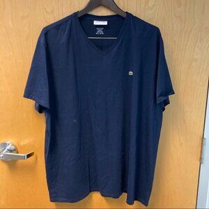 LACOSTE Sz 3X Pima Cotton V-Neck Regular Fit Dark Blue Tee T-Shirt